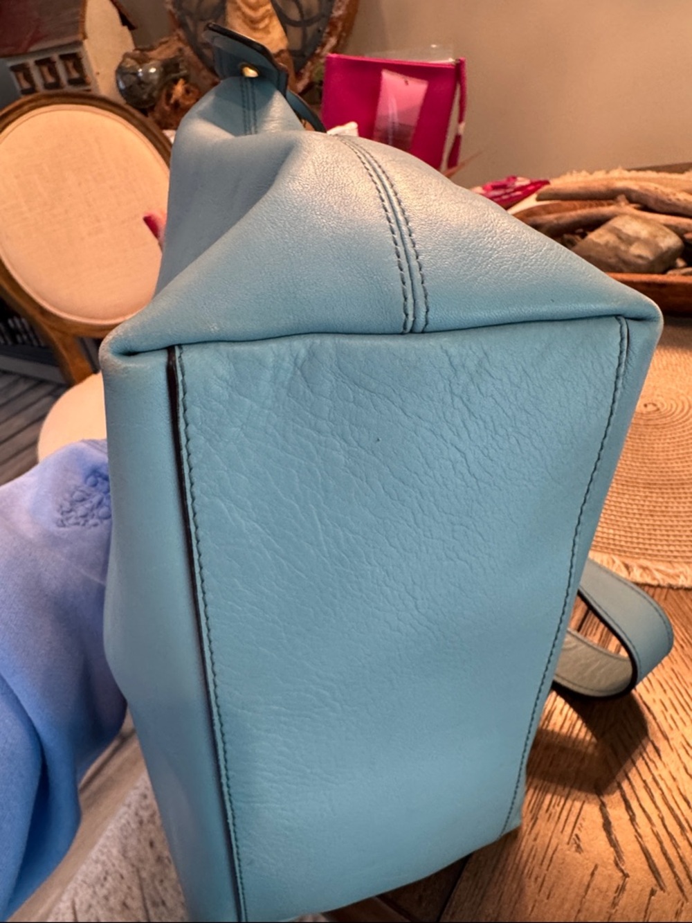 Coach Legacy Light Blue Leather Shoulder Bag with Tassel - Picture 11 of 13